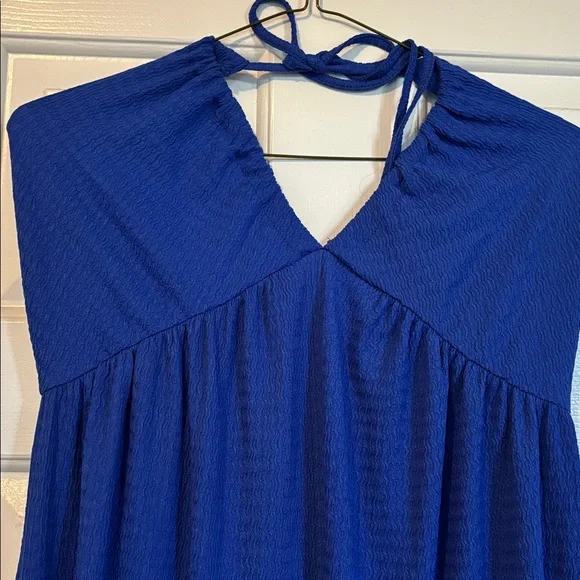 Blue Halter Jumpsuit - Picture 2 of 4